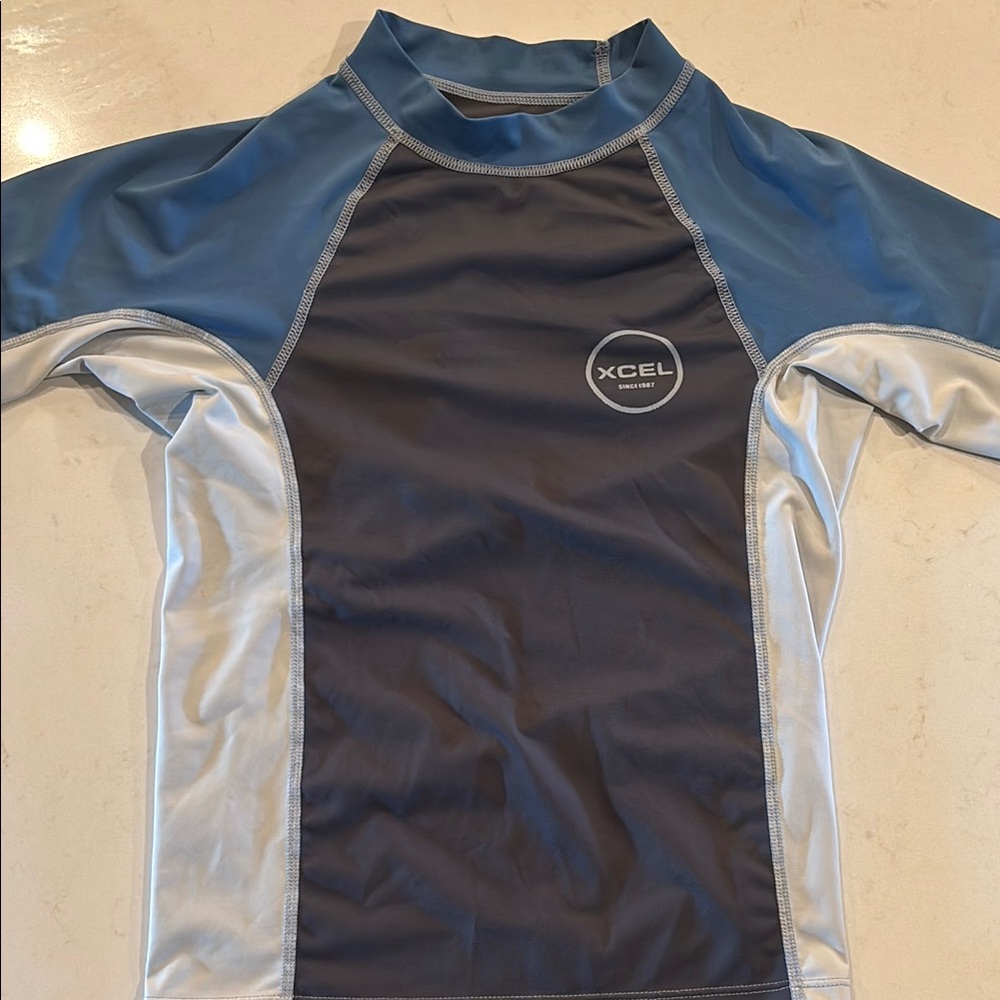 XCEL Blue and Gray Rash Guard